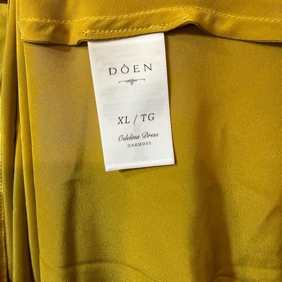 NWT DÔEN Odelina Dress Oakmoss Silk Satin Lace Trim Maxi Slip Dress XL - Picture 9 of 10